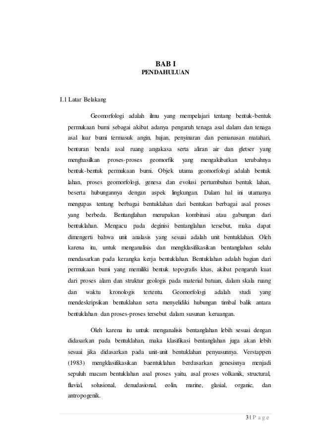 Materi MK Geomorfologi Dasar Mengenai Bentuklahan Bentukan 