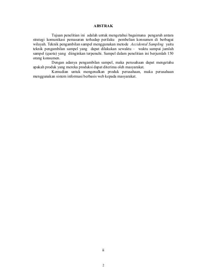 Kata Pengantar Abstrak Dan Daftar Isi