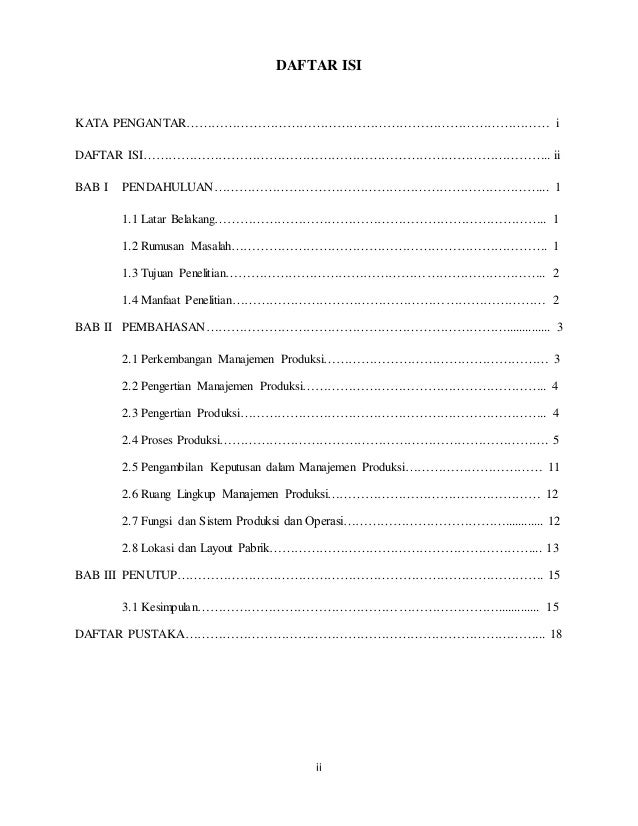 Contoh Kata Pengantar Dan Daftar Isi Dalam Pembuatan Makalah