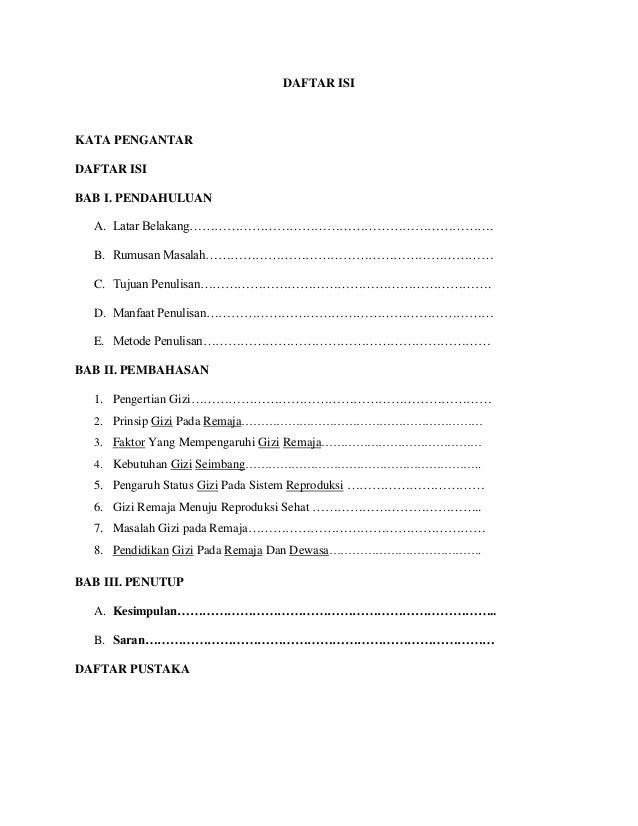 13+ contoh kata pengantar skripsi berbagai jurusan terbaru (2020) contoh soal gizi seimbang pada remaja Kata pengantar makalah gizi