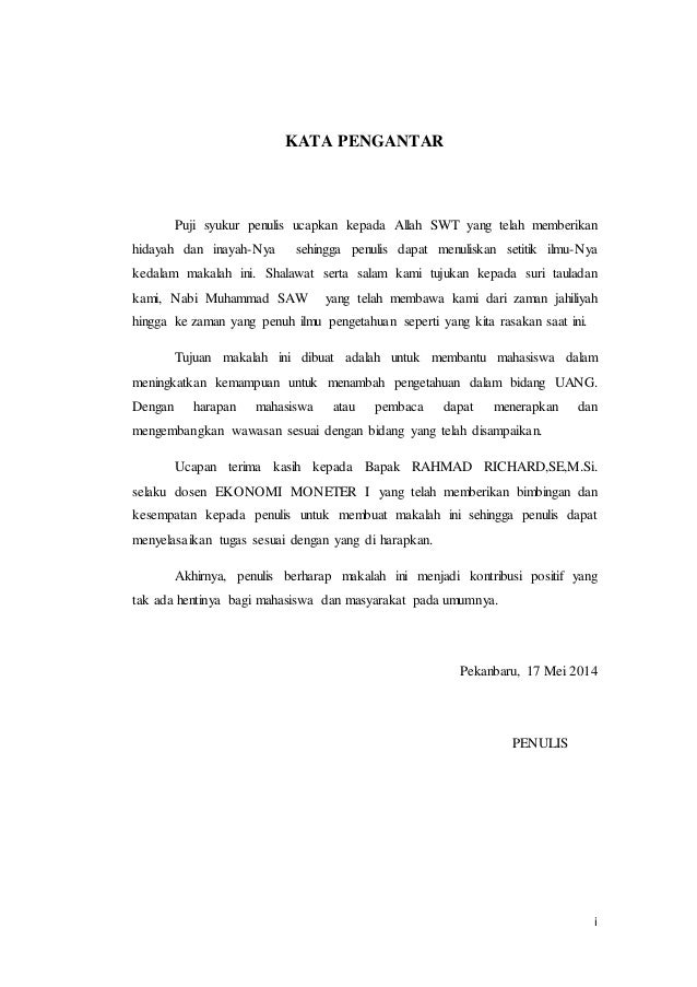 Kata Pengantar Moneter