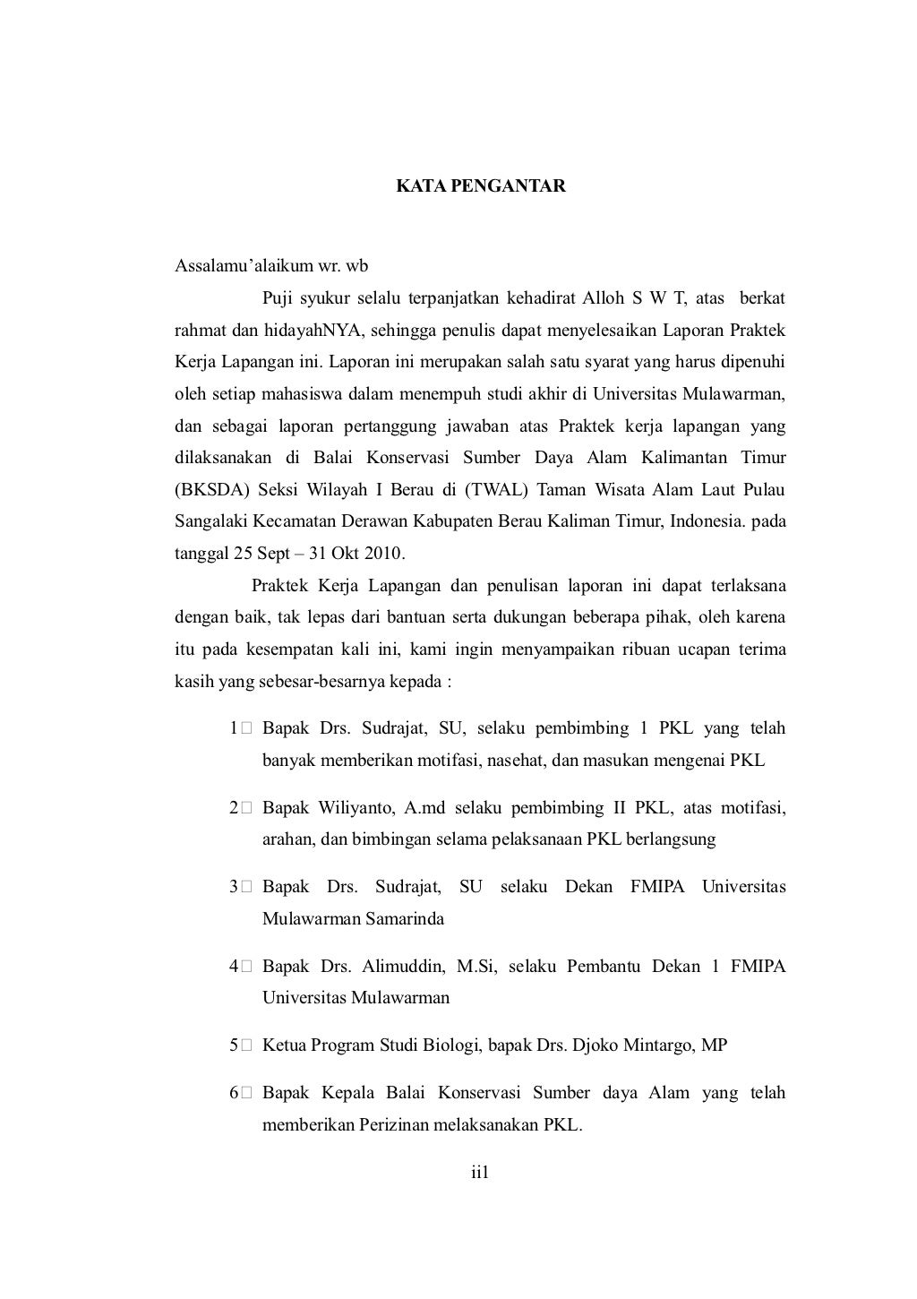 Kata pengantar pkl