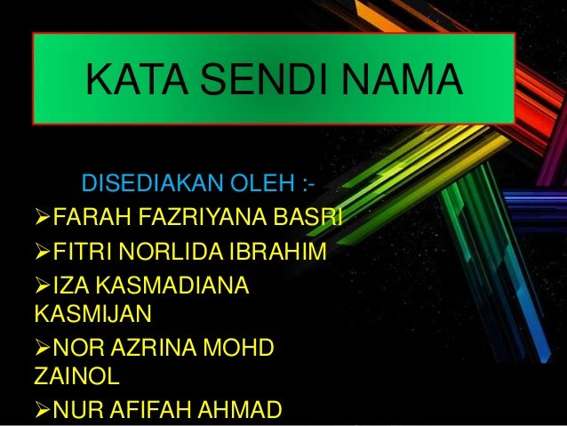 Kata sendi nama Kata sendi nama