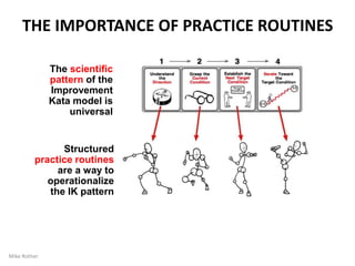 Example
of a Kata
“Let’s begin by
practicing it
this way for a
while.”
By Mike Rother 13
 