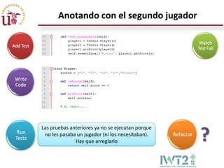 Anotando con el segundo jugador




Las pruebas anteriores ya no se ejecutan porque
 no les pasaba un jugador (ni los necesitaban).
              Hay que arreglarlo                  ?
 