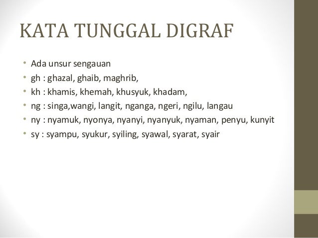 Kata Tunggal Bahasa