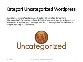 Kategori uncategorized wordpress | PDF