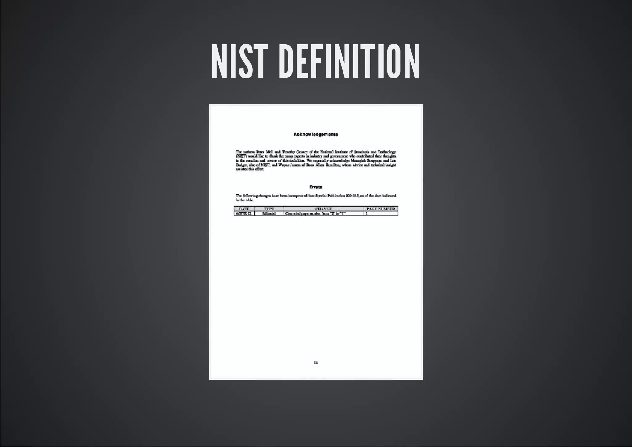 NIST DEFINITION
 