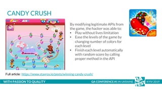 CANDY CRUSH
Full article: https://www.stavros.io/posts/winning-candy-crush/
WITH PASSION TO QUALITY QA CONFERENCE #1 IN UK...