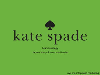 Kate Spade Brand Strategy