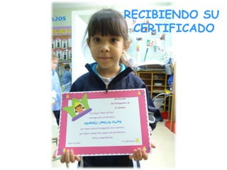 RECIBIENDO SU
CERTIFICADO
