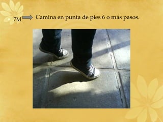 7M Camina en punta de pies 6 o más pasos.