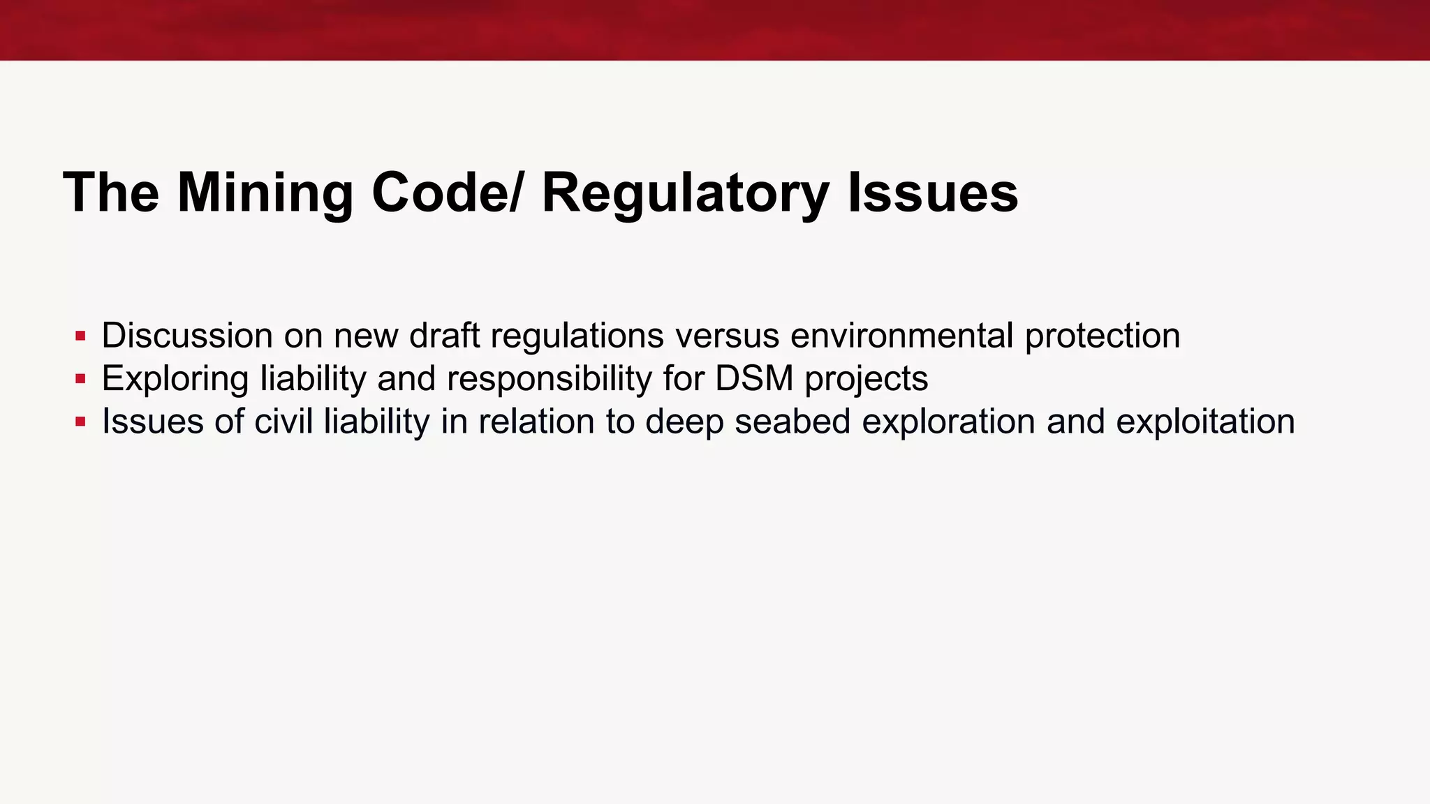 PROPOSED NEW MINING CODE FROM INTERNATIONAL SEABED AUTHORITY | PPT