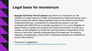 RECENT DEVELOPMENTS IN THE REGULATION OF DEEP SEABED MINING | PPT
