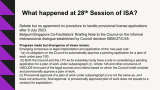 RECENT DEVELOPMENTS IN THE REGULATION OF DEEP SEABED MINING | PPT