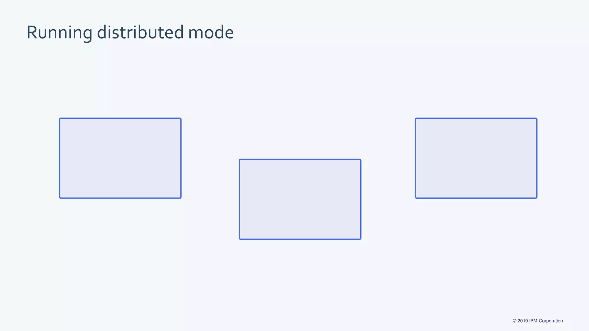 © 2019 IBM Corporation
Running distributed mode
 