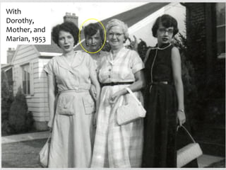 With
Dorothy,
Mother, and
Marian, 1953
 