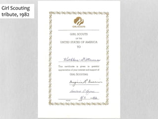 Girl Scouting
tribute, 1982
 