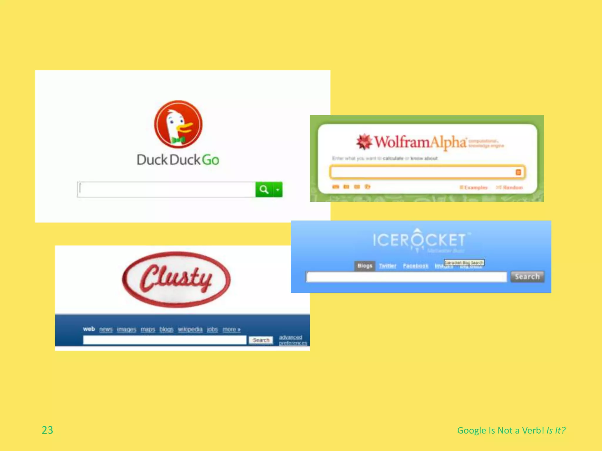 23 Google Is Not a Verb! Is It? 
 