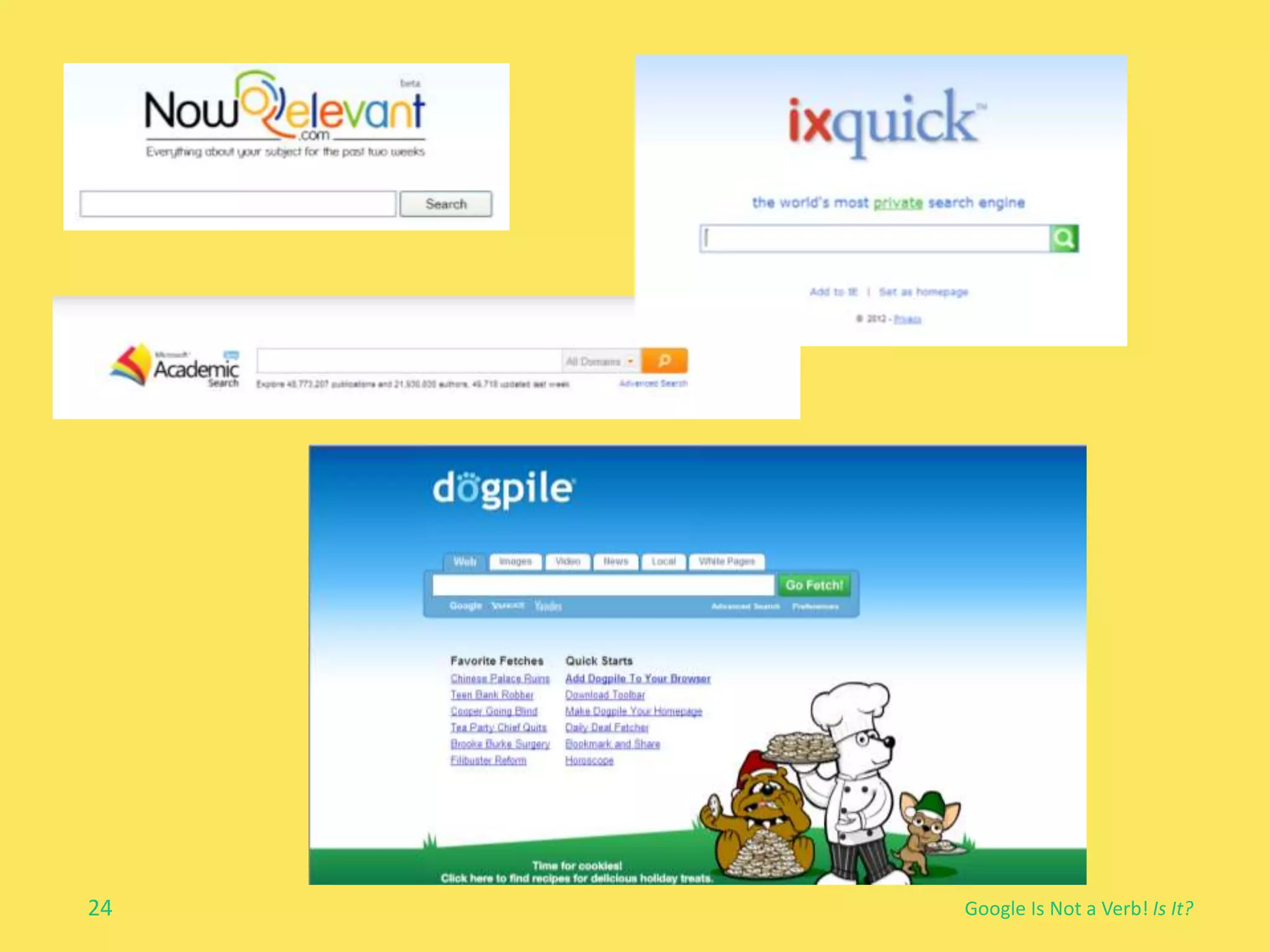 24 Google Is Not a Verb! Is It? 
 