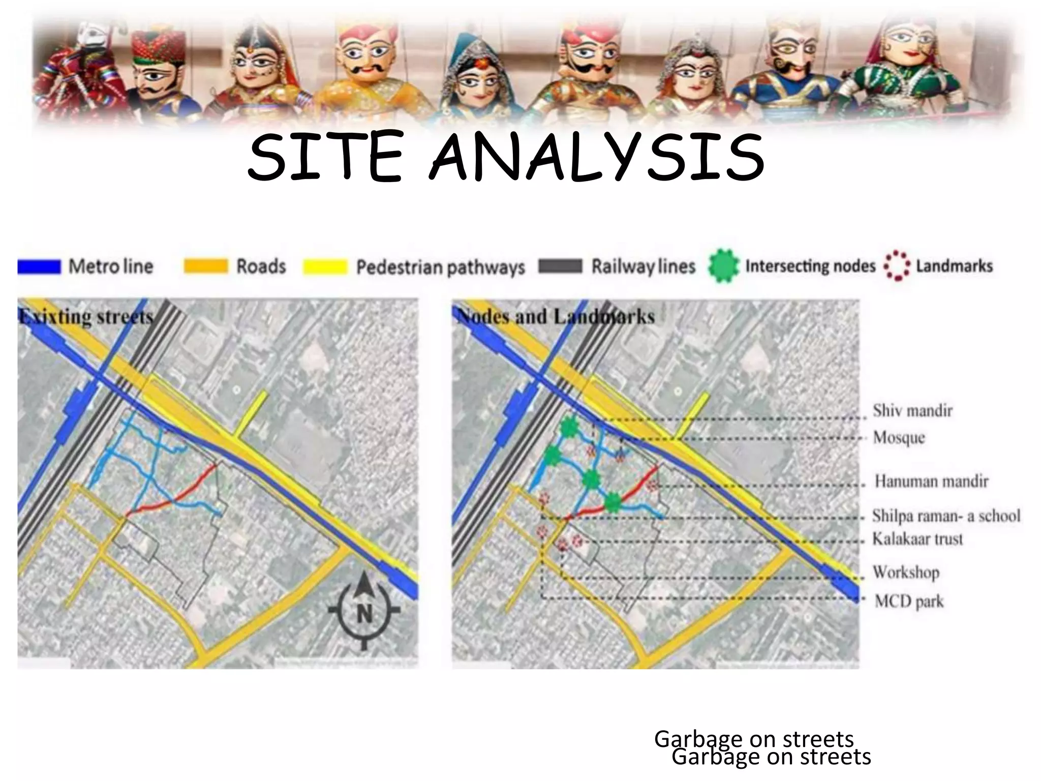 SITE ANALYSIS
Garbage on streets
Garbage on streets
 