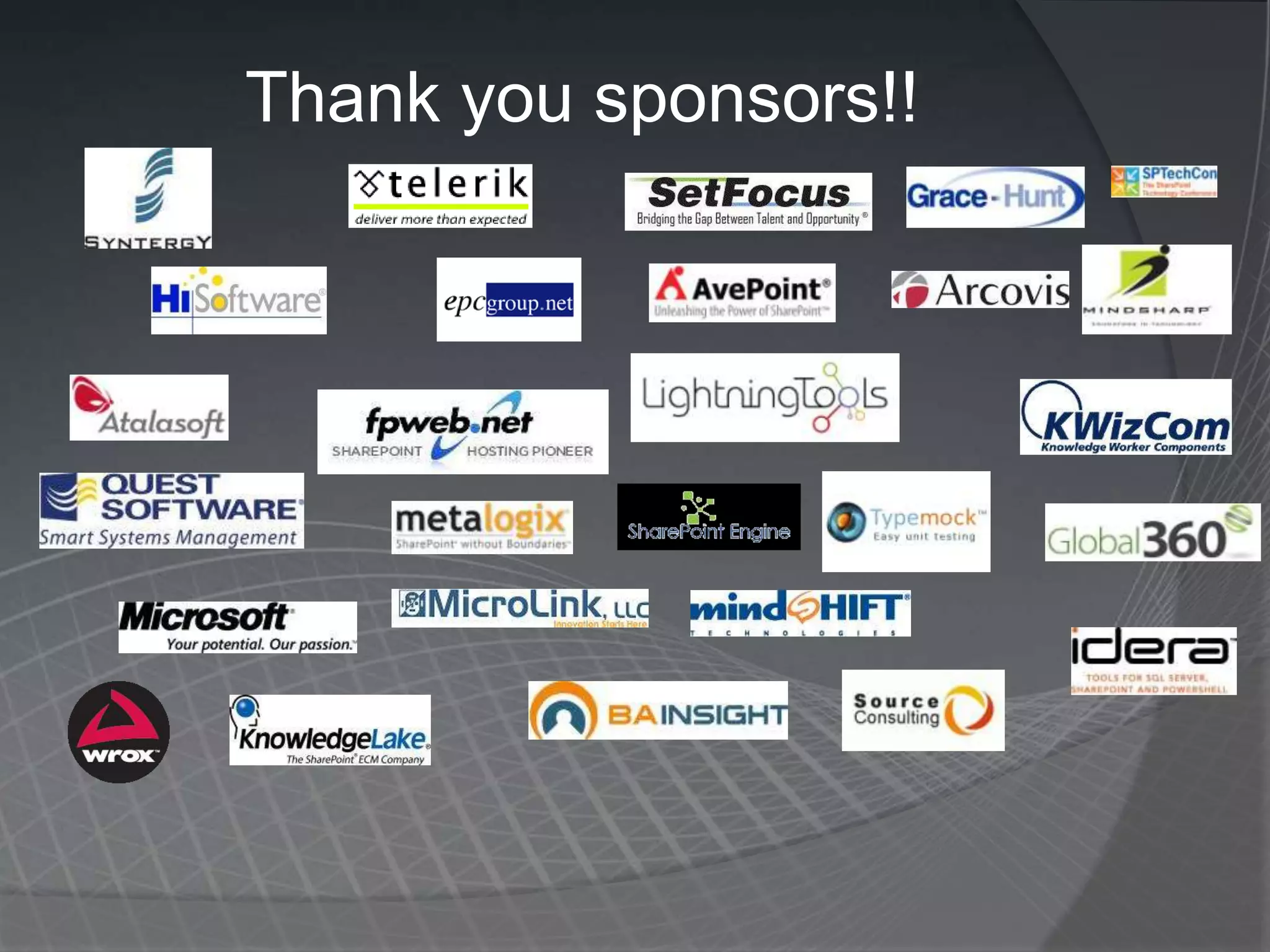 Watch VideosMicrosoft BI Resource Centerhttp://technet.microsoft.com/en-us/sharepoint/ee692578.aspxTwo important Twenty-Six New York videos:http://www.26ny.com/content/5.1_articles.html#articles_webcasts1. How does the Microsoft BI Stack . . .Stack UP?	An excellent review of all the BI software products out there and how they compare to Microsoft BI. 2.	Rapid BI Dashboard Development	A great demo of Performance Point Dashboard Designer showing the full power of this tool