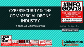 CYBERSECURITY & THE
COMMERCIAL DRONE
INDUSTRY
THREATS AND MITIGATION OF RISK Kathryn Rattigan, Esq.
 