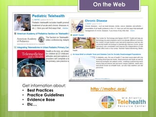 On the Web
http://matrc.org/
Get information about:
• Best Practices
• Practice Guidelines
• Evidence Base
• Etc…
 