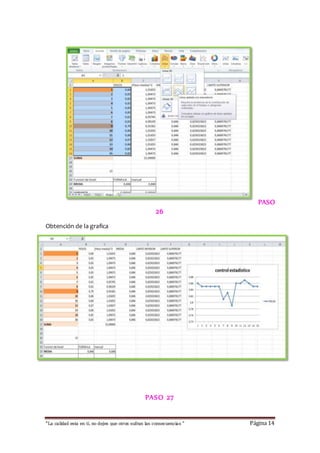PASO 
26 
Obtención de la grafica 
PASO 27 
“La calidad esta en ti, no dejes que otros sufran las consecuencias “ Página 14 
 