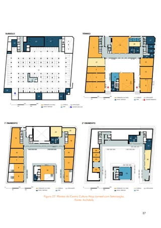 37
Figura 27. Plantas do Centro Cultura Hayy Jameel com Setorização.
Fonte: Archdaily
 