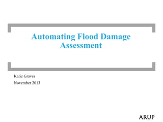 Automating Flood Damage
Assessment

Katie Graves
November 2013

 