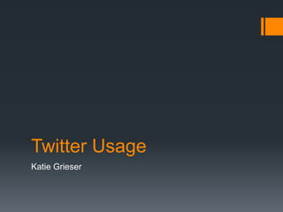 Twitter Usage 
Katie Grieser 
 