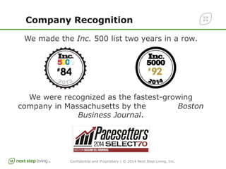 Company Recognition 
We made the Inc. 500 list two years in a row. 
We were recognized as the fastest-growing 
company in ...