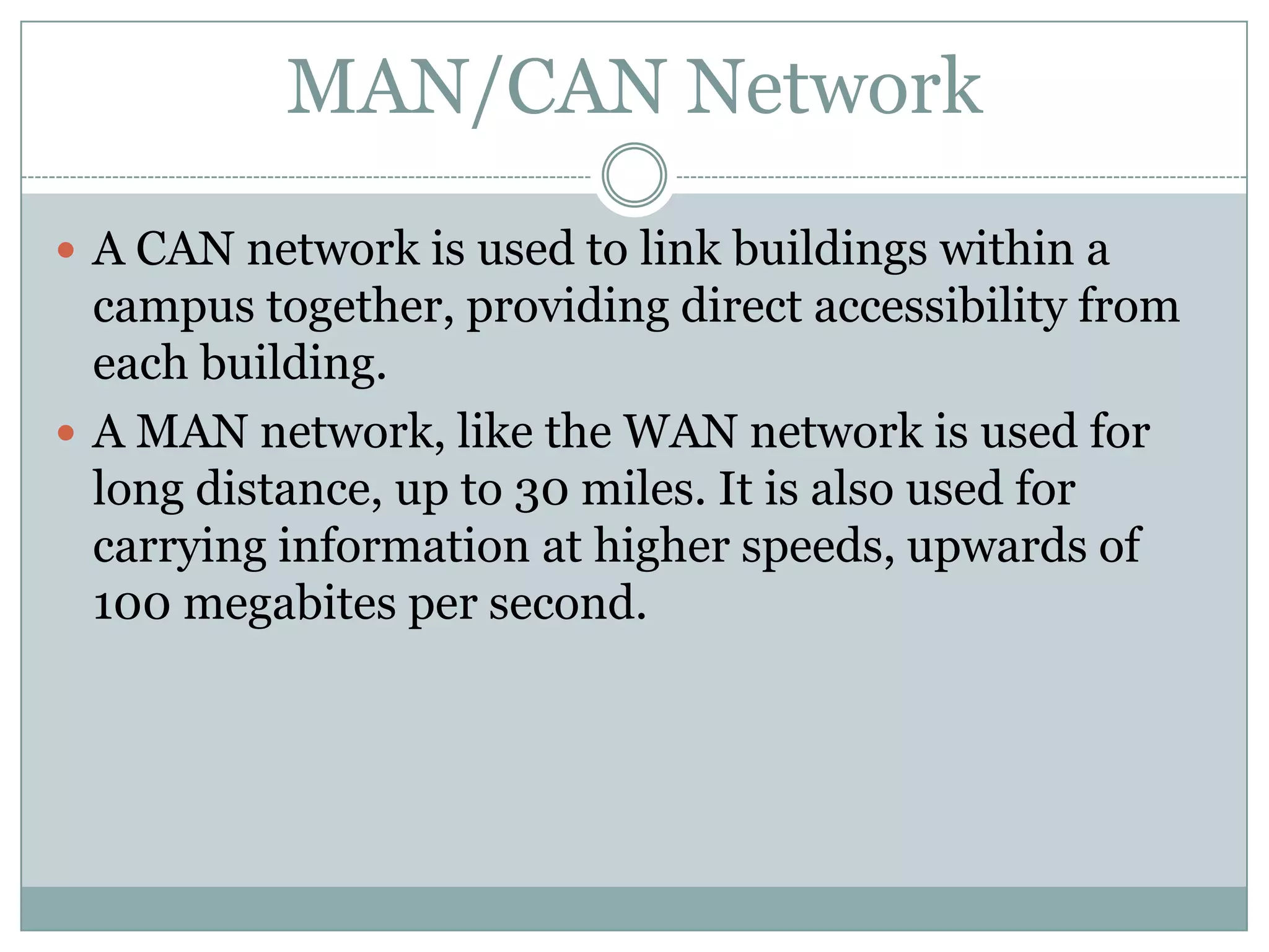 Geographical Point of ViewThree types geographical LAN