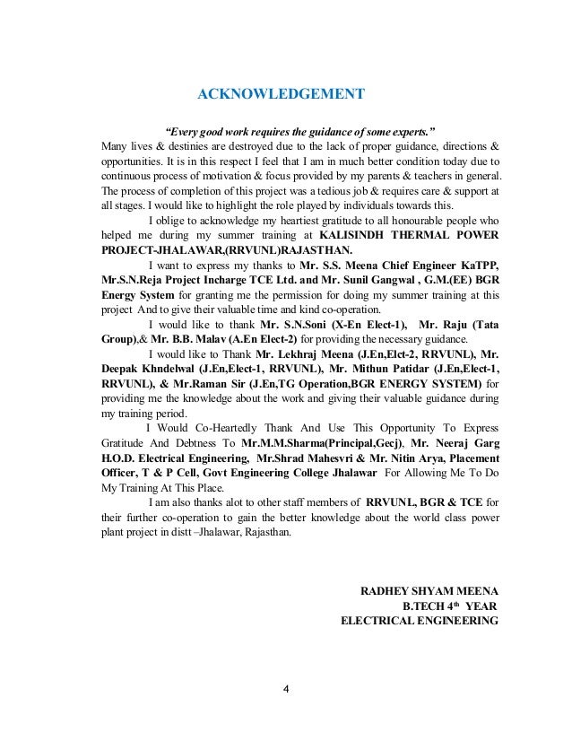 Training Report Of 2x600MW, Kalishindh Super Thermal Power ...