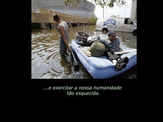 ...e exercitar a nossa humanidade  tão esquecida. 