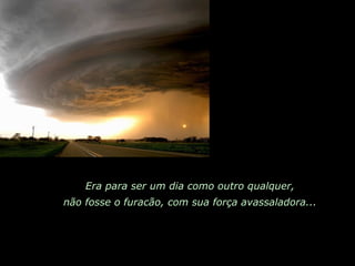Era para ser um dia como outro qualquer, não fosse o furacão, com sua força avassaladora... 