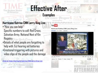  Are experts confirming this?Relevant Prior ReportingExampleIn 2001, the Federal Emergency Management Agency listed the three most serious potential disasters: