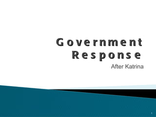 Government Response After Katrina 