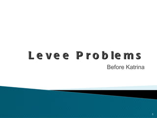 Levee Problems Before Katrina 