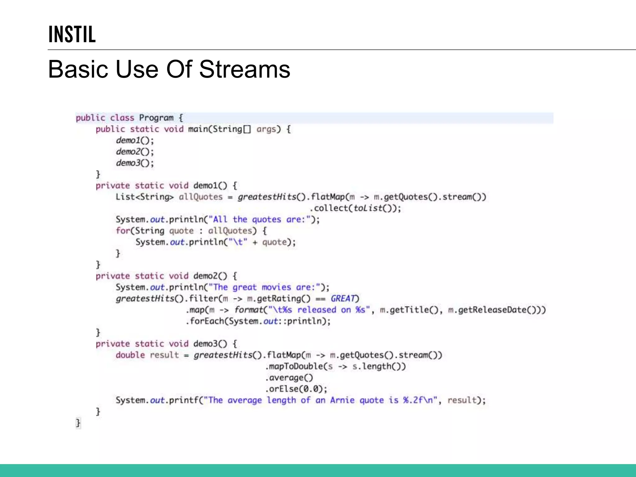 Basic Use Of Streams 