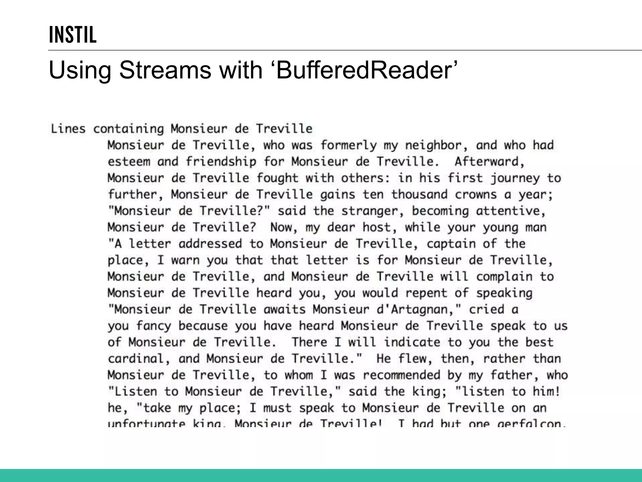 Using Streams with ‘BufferedReader’ 