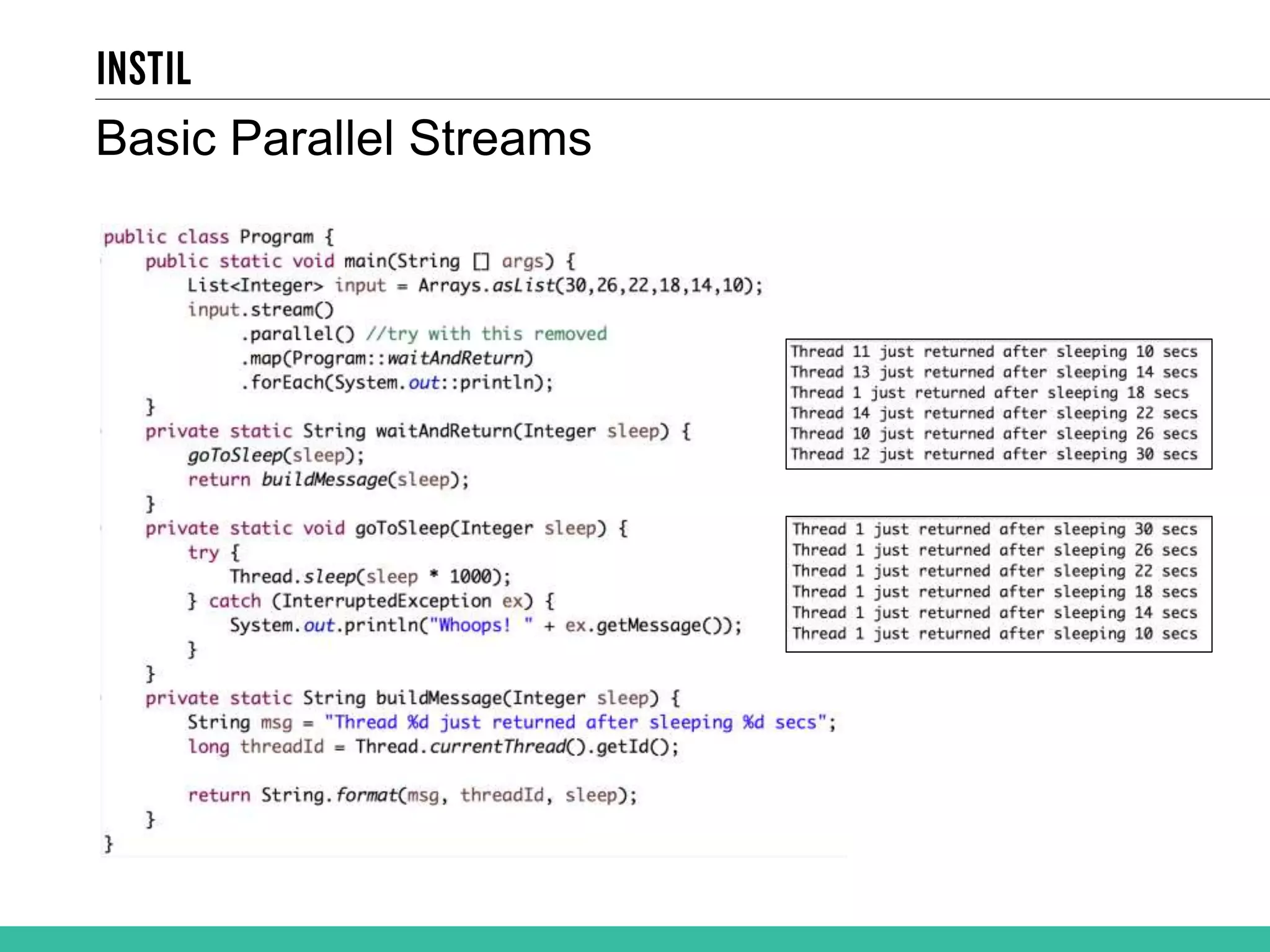 Basic Parallel Streams 