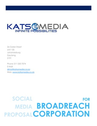 Katso Media Social Media Proposal Sample Template | PDF