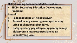 Program Halimbawa KATUTURAN-AT-URI-NG-KURIKULUM SA wa pptx | PPTX