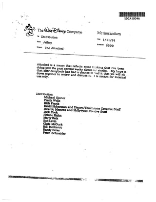 Jeffrey Katzenberg on Disney Studios