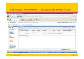 Cas Pratique : Implémentation 1 - Sauvegarde des données via EBS




Paris | Novembre 2010                                              Page 14
 