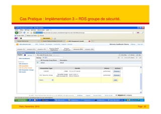 Cas Pratique : Implémentation 3 – RDS groupe de sécurité.




Paris | Novembre 2010                                       Page 22
 