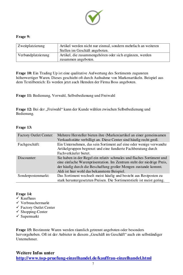 Abschlussprüfung Sommer 2014 Kaufmann Im Einzelhandel Lösungen Top Prüfung Kauffrau / Kaufmann im Einzelhandel - 400 Fragen zur Absc…