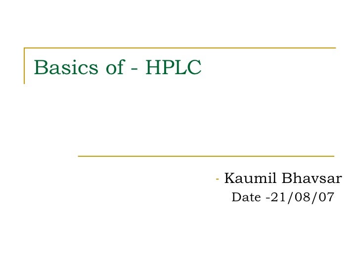 hplc basics